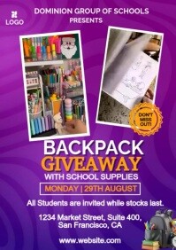 Purple Maximalist Backpack Giveaway  A4 template