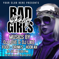 Purple Maximalist Bad Girls Party Poster Instagram Post template