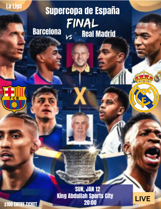 Copy of Purple Maximalist Barcelona Vs Real Madrid Super Cup Final ...