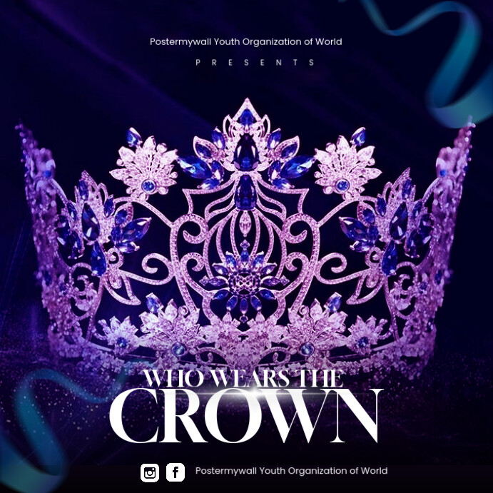 Purple Maximalist Beauty Pageant  Instagram Post Iphosti le-Instagram template