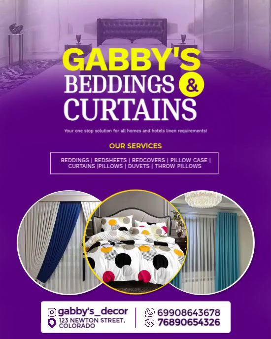 Purple Maximalist Beddings And Curtains Template  Instagram Portrait