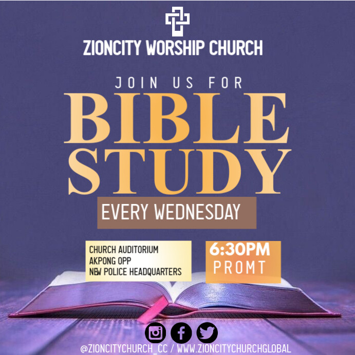 Plantilla de Purple Maximalist Bible Study Church Service Instagram ...