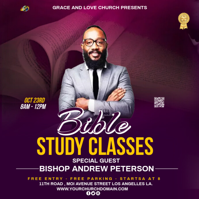 Copy of Purple Maximalist Bible Study Classes Instagram Post | PosterMyWall