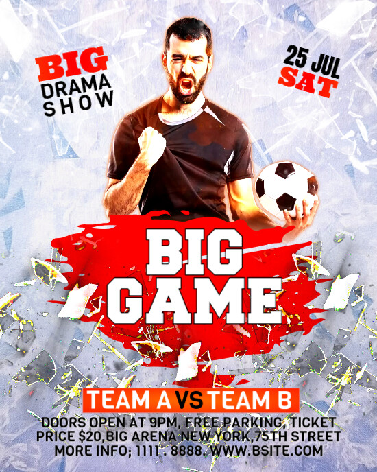 Purple Maximalist Big Game Flyer Instagram Portrait template