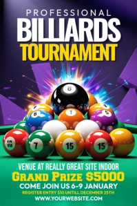 Purple Maximalist Billiards Championship  Pinterest Graphic template