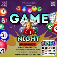 Purple Maximalist Bingo Game Night Instagram Post Instagram-Beitrag template