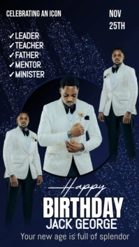 Purple Maximalist Birthday Celebration  Digital Display (9:16) template