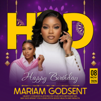 Violet Birthday Celebration Pos Instagram Template