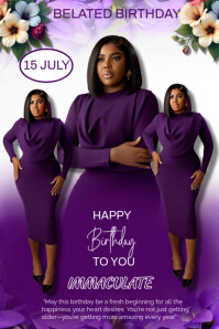 Purple Maximalist Birthday Celebration  Pinterest Graphic template