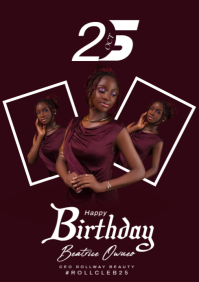 Purple Maximalist Birthday Flyer  A4 template