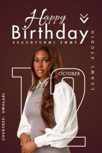 Purple Maximalist Birthday Flyer  Banner 4' × 6' template