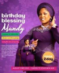 Purple Maximalist Birthday Flyer Instagram Portrait template