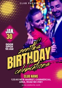 Purple Maximalist Birthday Flyer Template A2