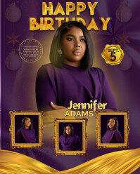 Purple Maximalist Birthday Greeting Card Template  Instagram Portrait