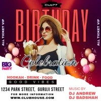 Purple Maximalist Birthday Party Instagram Post template