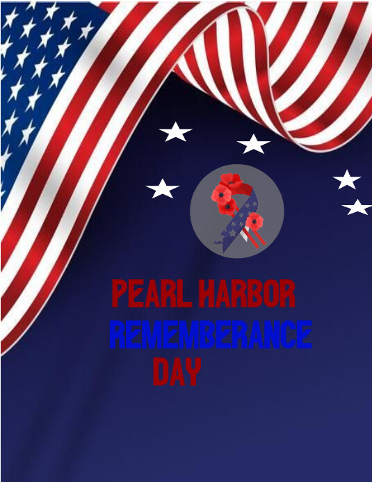 Purple Maximalist Blue And Red Pear Harbor Remembrance Day Flyer (us ...