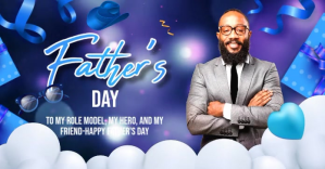 Purple Maximalist Blue Happy Father's Day Fac delt Facebook-billede template