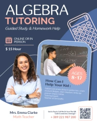 Purple Maximalist Blue White And Pink Algebra And Math Tutoring Flyer Advertisement 2025 2026 2027 2 template