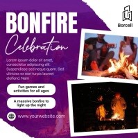 Purple Maximalist Bon Fire Instagram Post template