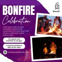 Purple Maximalist Bon Fire Instagram Post template