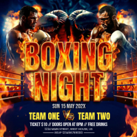 Purple Maximalist Boxing Event Instagram Post template