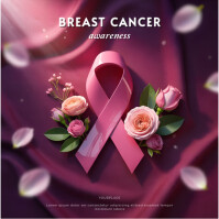 Purple Maximalist Breast Cancer Awareness Instagram Post template