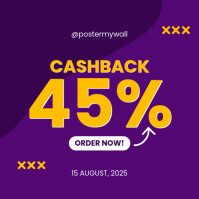 Purple Maximalist Cashback Offer Instagram Post template