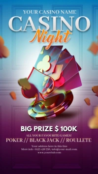 Purple Maximalist Casino Night  Instagram Story template