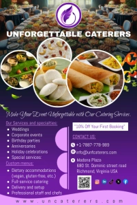 Purple Maximalist Catering Events Flyer Ad Po Plakat template