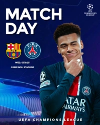 Purple Maximalist Champions League Match Day Instagram Portrait template
