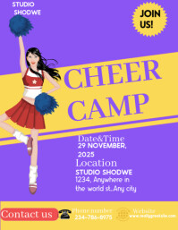 Purple Maximalist Cheer Camp Flyer (us Letter) template