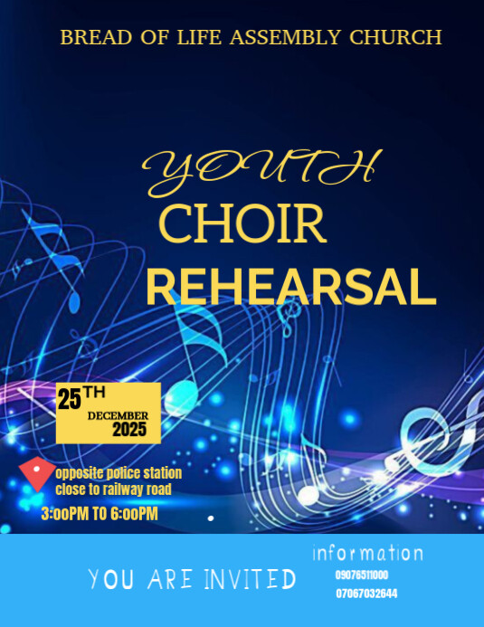 Purple Maximalist Choir Rehearsal Design Flyer (us Letter) Template ...