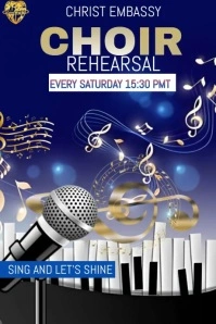 Purple Maximalist Choir Rehearsal  Poster template