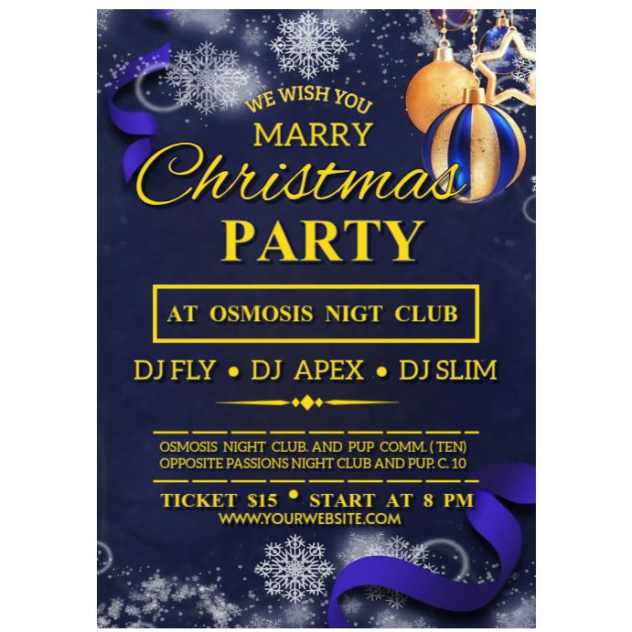 Purple Maximalist Christmas Dj Party Flyer Instagram Post Template ...