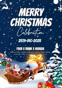 Purple Maximalist Christmas Party Flyer A6 template