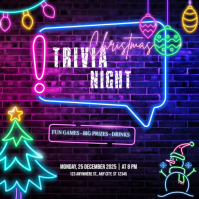 Purple Maximalist Christmas Trivia Night Instagram Post template
