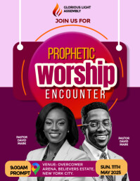 Purple Maximalist Church  Flyer (us Letter) template