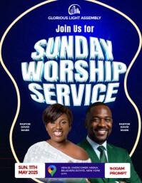 Purple Maximalist Church  Flyer (us Letter) template