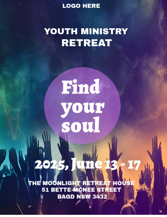 Copy of Purple Maximalist Church Flyer (us Letter) | PosterMyWall