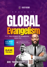 Purple Maximalist Church Flyer A2 template