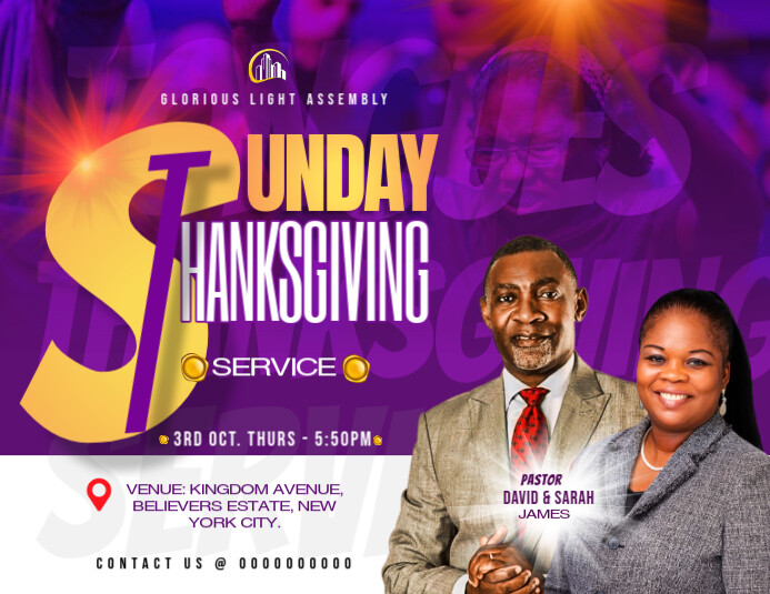 Copy of Purple Maximalist Church Flyer Flyer (us Letter) | PosterMyWall
