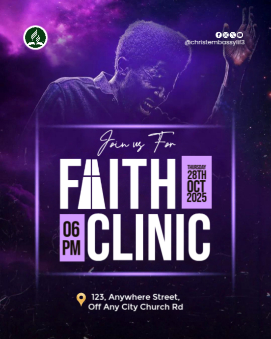 Copy of Purple Maximalist Church Flyer Instagram Portrait | PosterMyWall