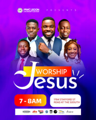 Purple Maximalist Church Flyer  Instagram Portrait template