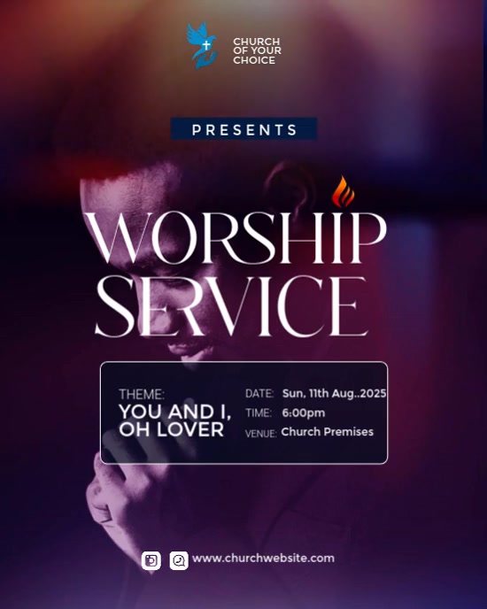 Purple Maximalist Church Flyer Instagram Portrait Template | PosterMyWall