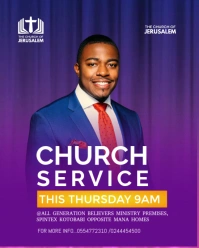 Purple Maximalist Church Flyer Instagram Portrait template