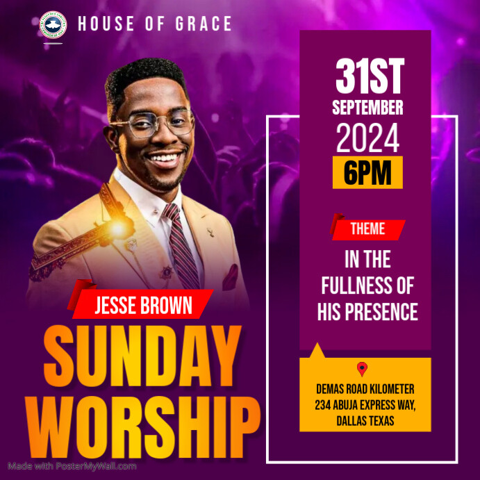 Copy of Purple Maximalist Church Flyer Instagram Post | PosterMyWall
