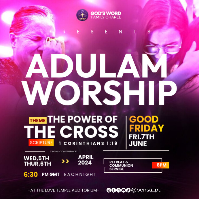 Copy of Purple Maximalist Church Flyer Instagram Post | PosterMyWall