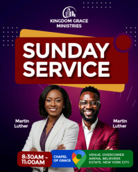 Purple Maximalist Church Flyers  Instagram Portrait template