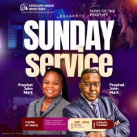 Purple Maximalist Church Flyers  Instagram Post template