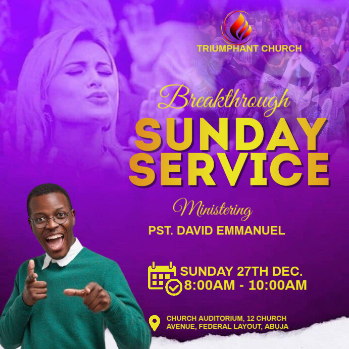 Copy of Purple Maximalist Church Instagram Post | PosterMyWall